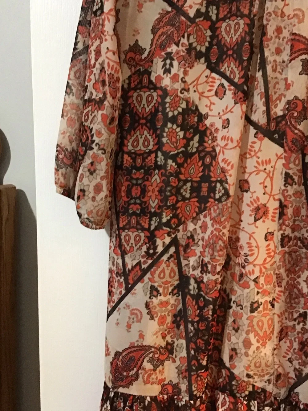 Printed Boho Tunic Dress in Rust Floral - Picture 3 of 3